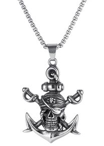 Firetti Herren Kette mit Anhänger "Schmuck Geschenk Pirate Skull", Edelstahl, L: 55cm B: 3mm, schwarz, Edelstahl, B:3mm, Halsketten