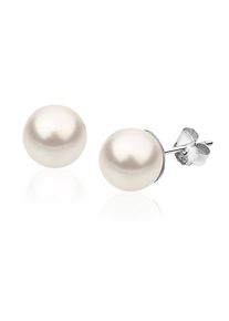 NENALINA Damen Paar Ohrstecker "Klassisch Synthetische Perle 925 Silber", OneSize, ohne Stein, Silber 925 (Sterlingsilber), weiß, Silber 925