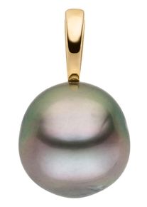 Firetti Damen Perlen-Anhänger "Schmuck Geschenk Gold 375 Halsschmuck Anhänger Halskette Perle", Gelbgold 375-Perlen, 1,50 g, schwarz, Gelbgold 375,