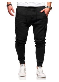 behype Herren Sweathose "Combat", schwarz, Gr. XL, 65% Baumwolle, 35% Polyester, Hosen, mit modernen Cargo-Taschen