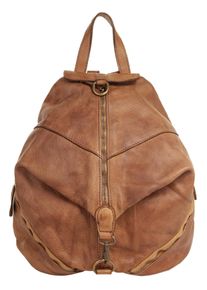 Samantha Look Cityrucksack, braun, Rindsleder, Leder, beschichtet, casual, Rucksäcke, echt Leder, Made in Italy