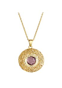 Diamonds by Ellen K. Damen Kette mit Anhänger "Gold 333 mit echtem Amethyst 8mm", 42/45cm, Gold, L: 45cm B: 19.5mm, gelb, FASCINATION BY ELLEN K., Gold, B:19.5mm,