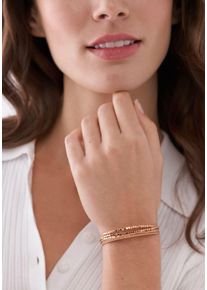 Fossil Damen Armband "JEWELRY, JF04472791", Edelstahl-Leder, rosa, Edelstahl, Leder, Armbänder