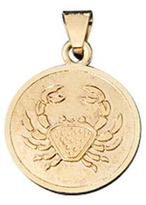 Jobo Damen Sternzeichen-Anhänger "Sternzeichen Krebs", Gelbgold 333, gold, Gelbgold 333, Schmuckanhänger, 333 Gold