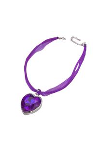 Allgäu Rebell ALLGÄU REBELL Damen Kette mit Anhänger "Gitti", lila, Basic, Metall, Halsketten, mit Herzanhänger