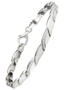 Jobo Damen Armband, Silber 925 (Sterlingsilber), silber, Silber 925 (Sterlingsilber), Armbänder, 925 Silber mit 80 Zirkonia 19 cm