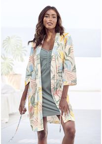Vivance Dreams Damen Kimono, Gr. 32, bunt, Baumwoll-Mix, gemustert, Hausmäntel, uni oder mit floralem Druck