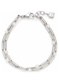 Leonardo Damen Armband "Mirella, 023337", Edelstahl-Perlen, silber, Edelstahl, Perlen, Armbänder, mit Süßwasserzuchtperle