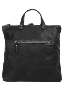 CLUTY Damen Umhängetasche, schwarz, Leder, vintage, Taschen, echt Leder, Made in Italy