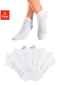 Bench. Damen Sneakersocken, Gr. 35, weiß, Baumwollmischung, unifarben, Socken, mit unterschiedlichen Designs