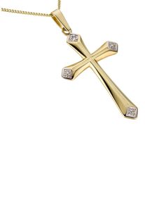 Firetti Damen Ketten-Anhänger "Schmuck Geschenk Gold 333 Halsschmuck Anhänger für Halskette Kreuz", 0,005 ct P2 = erkennbare Einschlüsse, Gelbgold