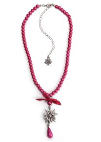 Allgäu Rebell ALLGÄU REBELL Damen Kette mit Anhänger "Sonia", pink, Basic, Glas, Halsketten, mit Edelweiß Anhänger