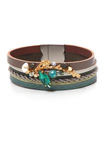 Damen Armband "Kaya", grün, Collezione Alessandro, Leder, Armbänder