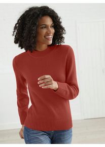 Casual Looks Damen Stehkragenpullover "Pullover", rot, Gr. 40, meliert, unifarben, 50% Baumwolle, 50% Polyacryl, Pullover