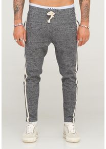 2Y Premium Herren Stoffhose "LEVIAN", schwarz, casual, Gr. S, 50% Baumwolle, 45% Polyester, 5% Elasthan, Hosen, mit seitlichem Streifen