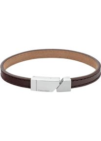 Calvin Klein Herren Armband "ELECTRIC, 35100003", Edelstahl-Leder, silber, Edelstahl, Leder, Armbänder