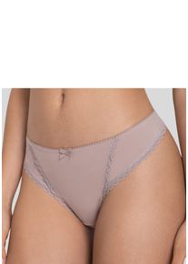 s.Oliver Damen String "Camille", Gr. 36, braun, Microtouch, Obermaterial: 85% Polyamid, 15% Elasthan, Unterhosen, mit feiner Spitzenborte