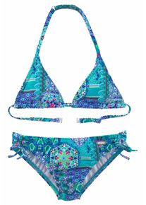 Buffalo Kinder Triangel-Bikini "Shari Kids", grün, Gr. 122, Paisleymuster, Polyamid, Bikini-Sets, im Folklore-Print