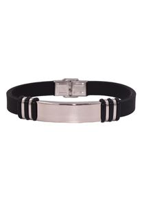 Firetti Herren Edelstahlarmband "Schmuck Geschenk ID-Armband- Optik", Edelstahl-Kautschuk-Silikon, schwarz, Edelstahl, Kautschuk, Silikon, Armbänder,