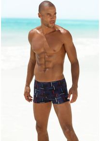 Chiemsee Herren Boxer-Badehose, blau, Gr. 5, gemustert, Polyamid, Badehosen, mit modischem Allovermuster