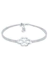 Elli Damen Armband "Kleeblatt Glücksbringer Luck 925 Silber", 16cm, ohne Stein, Silber 925 (Sterlingsilber), silber, Silber 925 (Sterlingsilber),