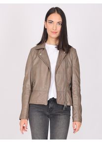 Maze Damen Lederjacke "4202129", grau, Gr. M, Obermaterial: 100% Leder / Innenfutter: 100% Baumwolle / Ärmelfutter: 100% Polyester, Jacken