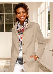 Casual Looks Damen Langjacke, beige, Gr. 36, unifarben, 97% Baumwolle, 3% Elasthan, Jacken