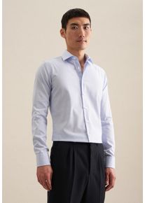 Seidensticker Herren Businesshemd "X-Slim", blau, Gr. 36, gestreift, 100% Baumwolle, Hemden, X-Slim Langarm Kentkragen Streifen