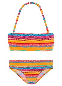 Buffalo Kinder Bandeau-Bikini "Lux Kids", gelb, Gr. 158, gemustert, bedruckt, Polyamid, Bikini-Sets, mit abstraktem Druck