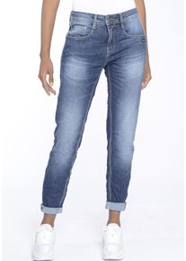 Gang Damen Relax-fit-Jeans "94AMELIE", blau, casual, Gr. 29, unifarben, leichte Abriebeffekte, Denim/Jeans, Obermaterial: 65% Baumwolle, 22%