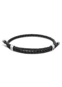 Tommy Hilfiger Herren Armband "Schmuck Edelstahl Armschmuck Lederarmband", Edelstahl-Leder, bunt, Edelstahl, Leder, Armbänder, mit Emaille