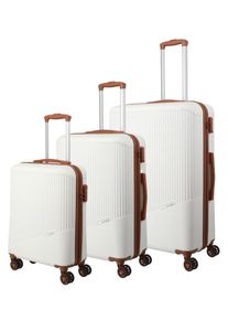 Travelite Trolleyset "BALI 4w L/M/S", braun, ABS, unifarben, Koffer-Sets, Kofferset Reisegepäck Reisekoffer Hartschallenkoffer TSA Schloss
