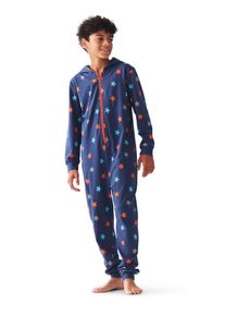 Buffalo Kinder Overall, Gr. 122, blau, Jersey, Obermaterial: 100% Baumwolle, bedruckt, Basic, Overalls, für Jungen und Mädchen mit Sternen bedruckt