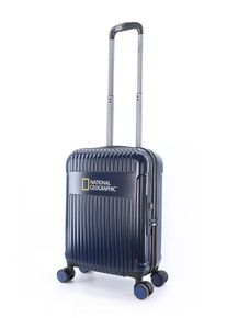 Koffer "Transit", National Geographic, blau, Polyester, Koffer, mit arretierbarem Trolleysystem