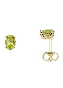 Firetti Damen Paar Ohrstecker "Schmuck Geschenk Gold 333 Ohrschmuck Farbstein Edelstein Peridot", Gelbgold 333, gold, Gelbgold 333, Ohrringe, mit