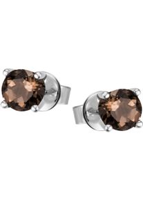 Firetti Damen Paar Ohrstecker "Schmuck Geschenk Gold 375 Gold 585 Ohrschmuck Ohrringe Solitär", Weißgold 585, braun, Weißgold 585, Ohrringe, mit
