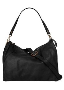 Samantha Look Damen Umhängetasche, schwarz, Leder, unifarben, leicht glänzend, Taschen, echt Leder, Made in Italy