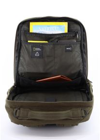 Cityrucksack "Milestone", National Geographic, grün, Kunstfaser, Rucksäcke, aus recycelten PET-Flaschen