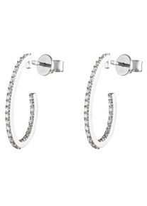 UNIKE JEWELLERY Damen Paar Creolen "HOOP UNIKE GLOW OVAL, UK.AR.1204.0005", Silber 925 (Sterlingsilber), silber, Silber 925 (Sterlingsilber),