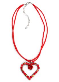 Allgäu Rebell ALLGÄU REBELL Damen Kette mit Anhänger "Berta", rot, Basic, Metall, Halsketten, mit Herzanhänger
