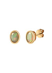 Vivance Damen Paar Ohrstecker "585/- Gelbgold glanz oval Opal", ONE-SIZE, Gold, gelb, Gold, Ohrringe