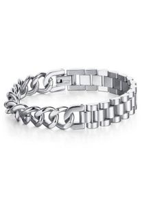 Firetti Damen Edelstahlarmband "Schmuck Geschenk Armband Panzerkette kombiniert, verstellbar", Edelstahl, silber, Edelstahl, Armbänder