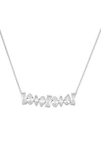 Damen Collier "mit weißen Zirkonia in verschiedenen Schliffarten, Silber 925", 45cm, Silber 925 (Sterlingsilber), silber, Giorgio Martello MILANO,