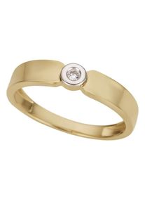 Firetti Damen Diamantring "Schmuck Geschenk Gold 333 Damenring Verlobungsring Goldring Solitär", 16, 0,03 ct P2 = erkennbare Einschlüsse, Gelbgold