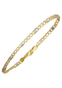Jobo Damen Goldarmband, Gelbgold 333, gold, Gelbgold 333, Armbänder, Steg-Panzerarmband 333 Gold bicolor 19 cm