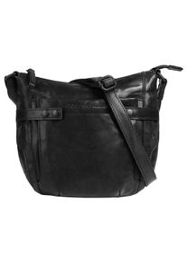 SPIKES & SPARROW Damen Umhängetasche, SPIKES & SPARROW, schwarz, Leder, unifarben, leicht glänzend, Taschen, echt Leder