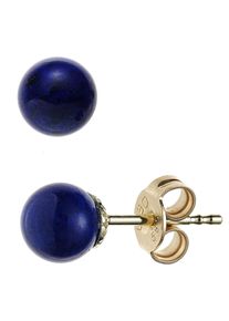 Jobo Damen Paar Ohrstecker, Gelbgold 585, gelb, Gelbgold 585, Ohrringe, 585 Gold mit Lapislazuli