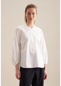 Seidensticker Damen Klassische Bluse "Schwarze Rose", weiß, Gr. 36, unifarben, 100% Baumwolle, Blusen, Langarm Kragen Uni