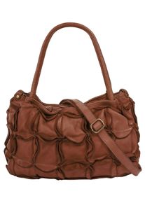 Samantha Look Damen Shopper, braun, Leder, vintage, Taschen, echt Leder, Made in Italy