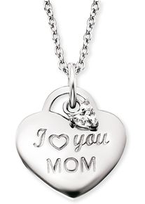 Engelsrufer Damen Kette mit Anhänger "HERZ "I LOVE YOU MOM", ERN-LOVEMOM-ZI", Silber 925 (Sterlingsilber), L: 44cm, silber, Silber 925